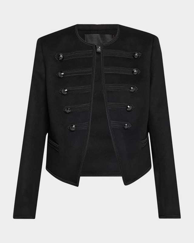 Joni Open-Front Shrunken Virgin Wool Jacket